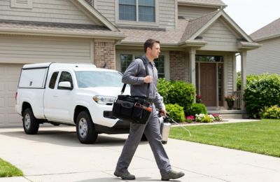 Huntsville Rodent Control service vehicle arriving for same-day emergency rat removal